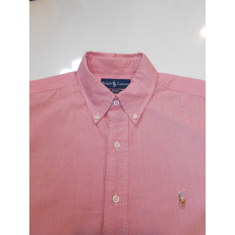 Ralph Lauren Men’s Button-Down Blake Red Shirt Long Sleeve 100% Cotton Size L